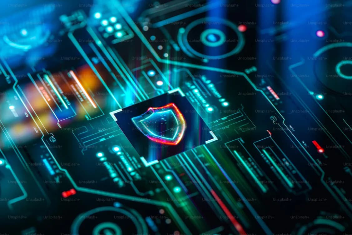 A digital shield representing responsible innovation
